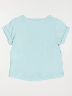 Tee-shirt aqua fleurs fille (3-36M)
