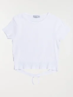 Tee-shirt blanc côtelé fille (XXS-M)