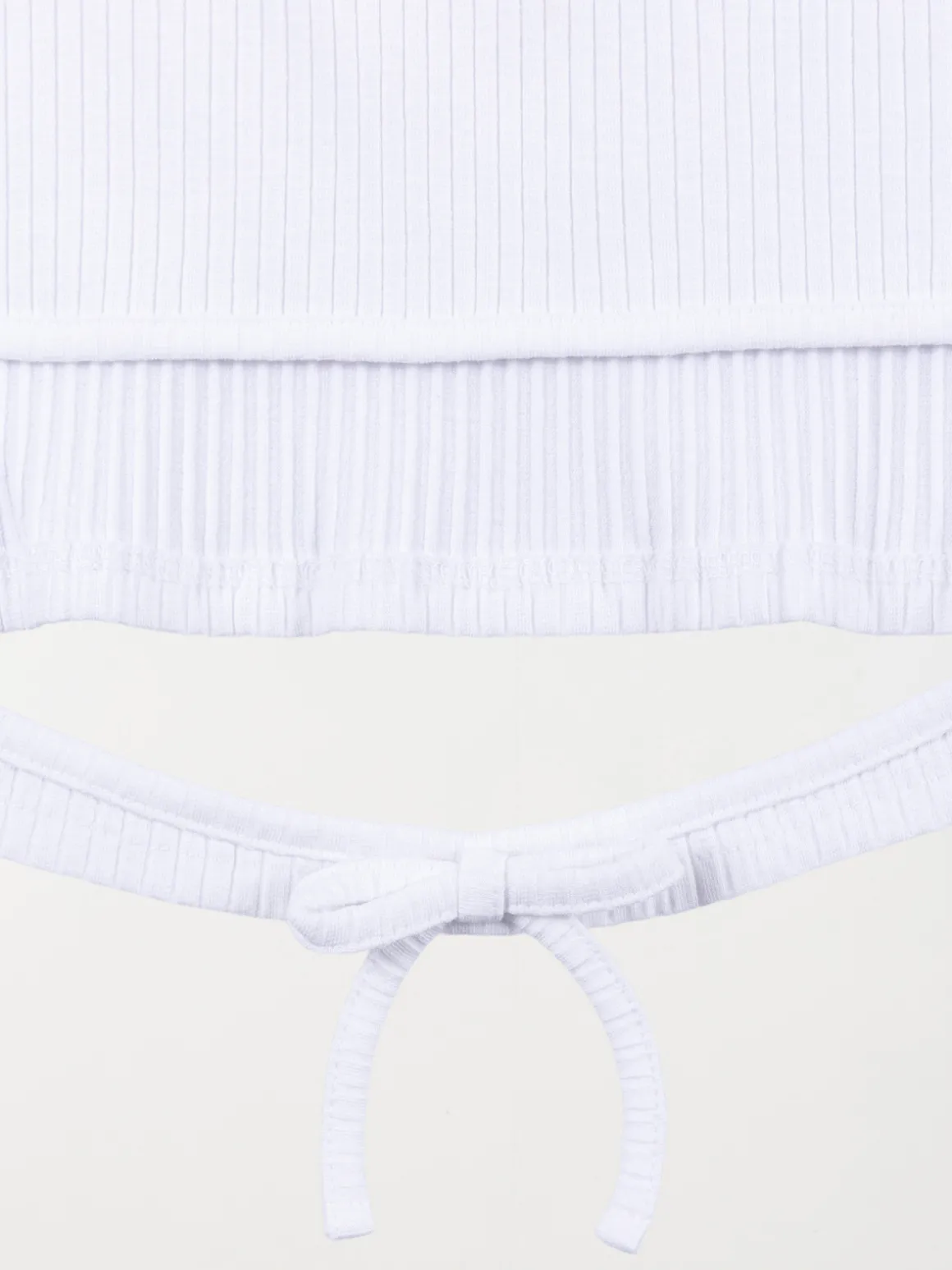 Tee-shirt blanc côtelé fille (XXS-M)