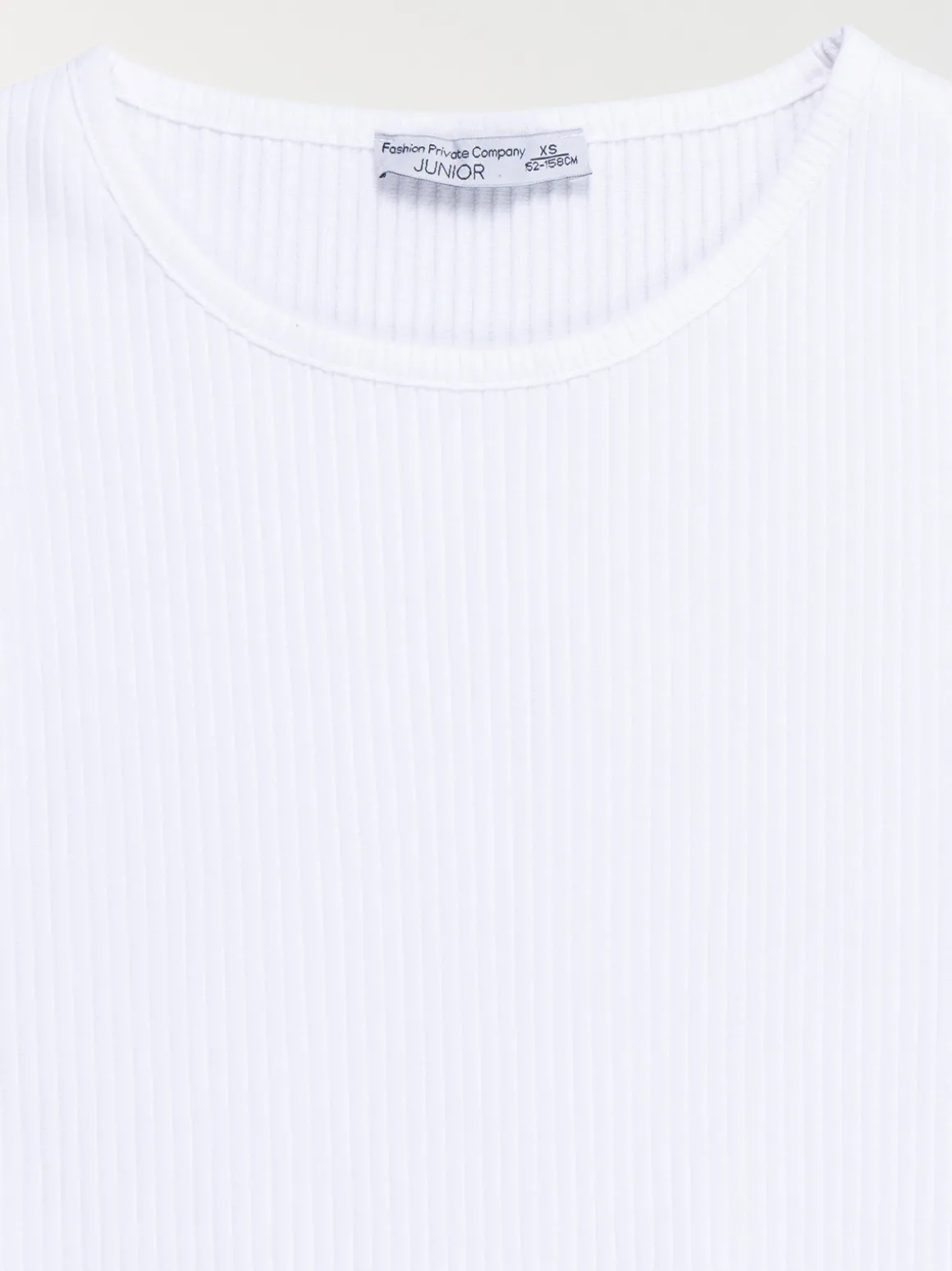 Tee-shirt blanc côtelé fille (XXS-M)