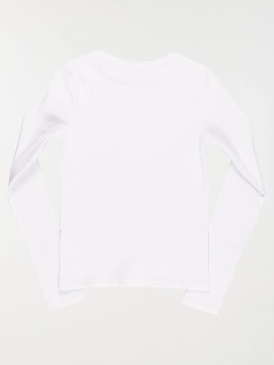 Tee-shirt blanc côtelé fille (XXS-M)