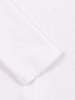 Tee-shirt blanc côtelé fille (XXS-M)
