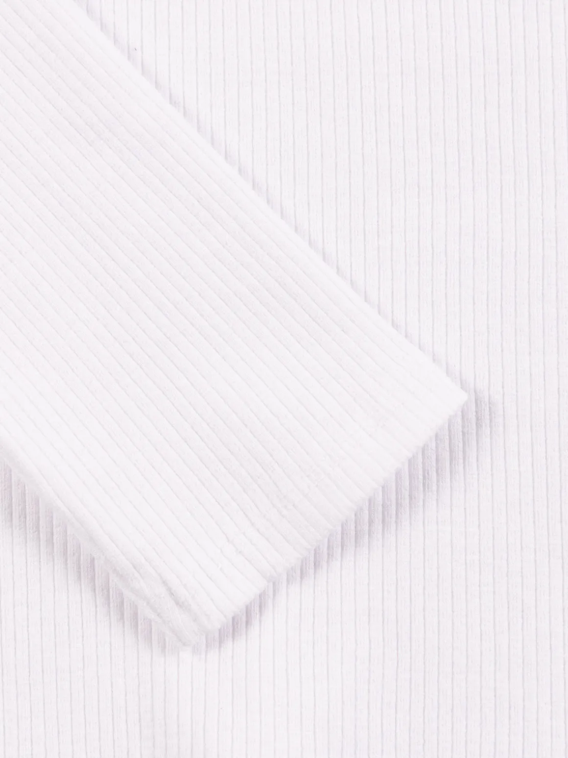 Tee-shirt blanc côtelé fille (XXS-M)