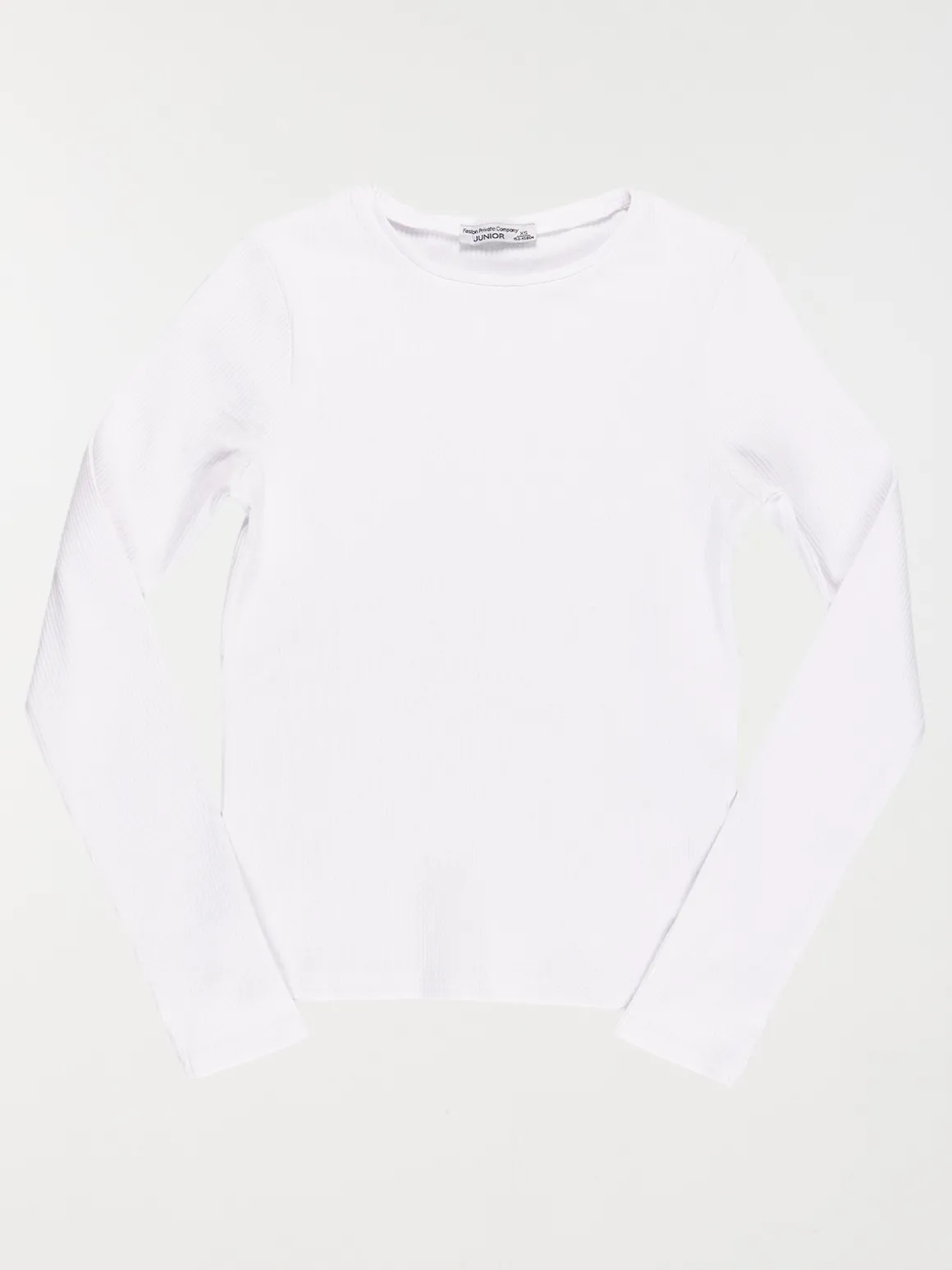 Tee-shirt blanc côtelé fille (XXS-M)