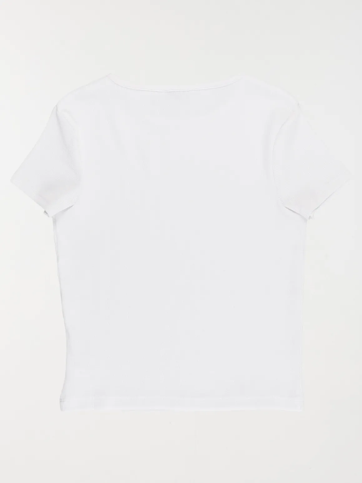 Tee-shirt blanc côtelé fille (XXS-M)