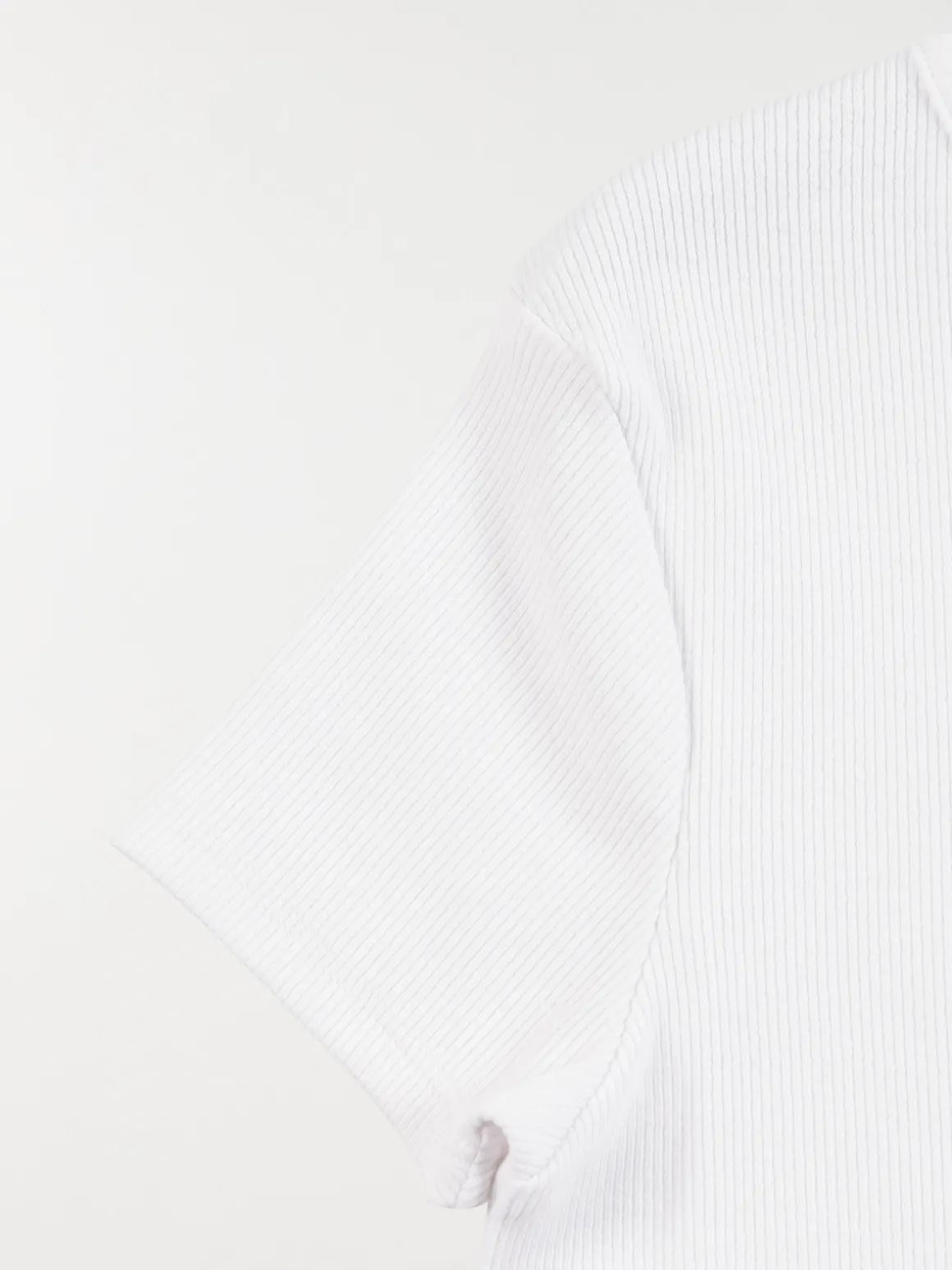 Tee-shirt blanc côtelé fille (XXS-M)
