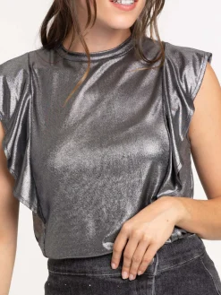 Tee-shirt brillant femme