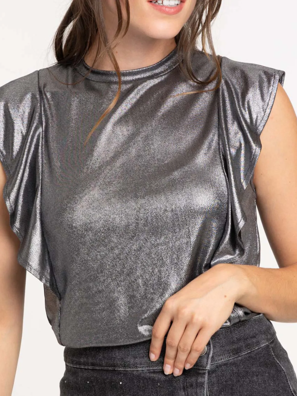 Tee-shirt brillant femme