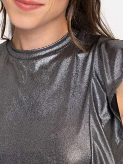Tee-shirt brillant femme
