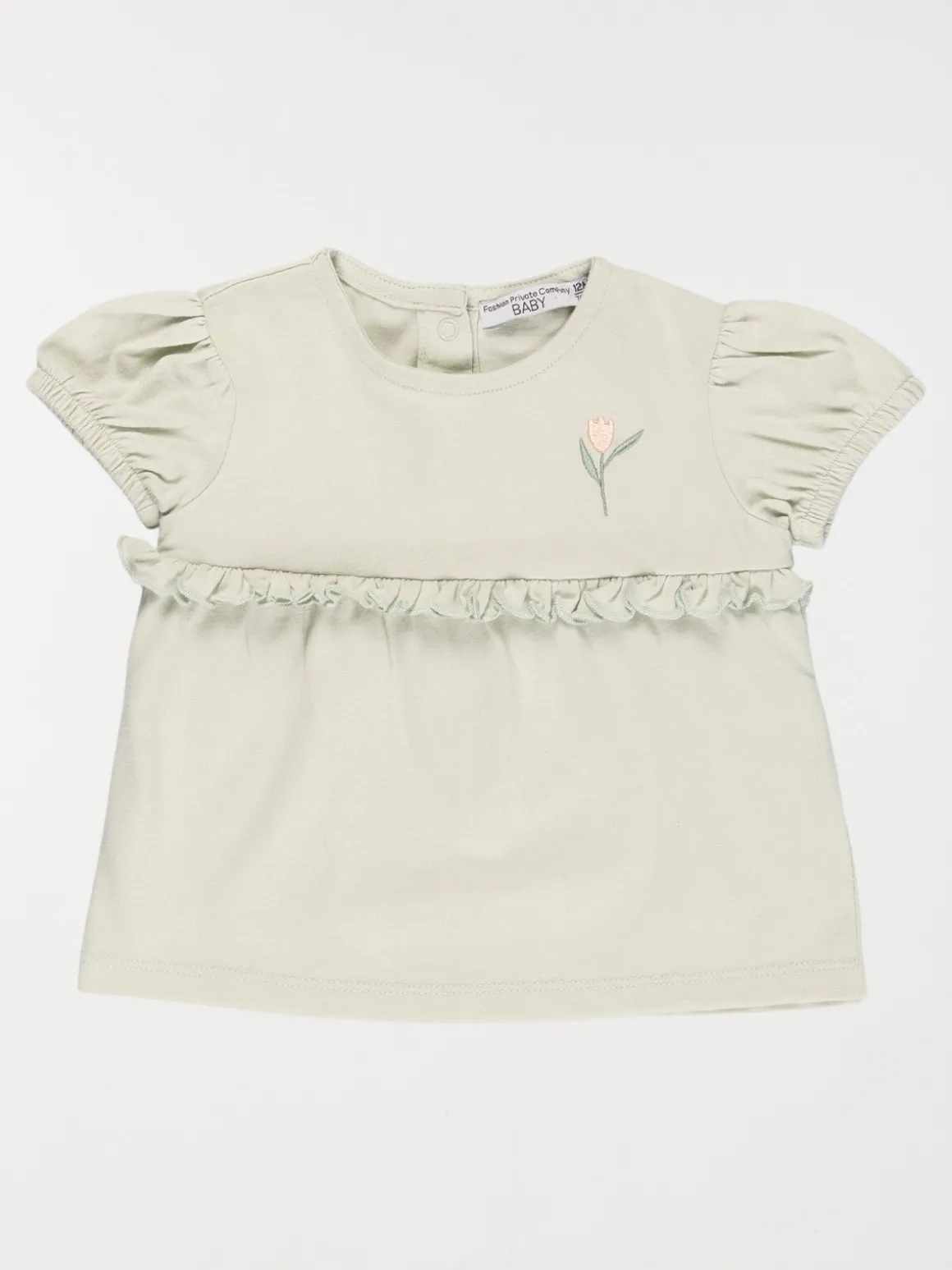 Tee-shirt broderie fleur fille (3-36M)