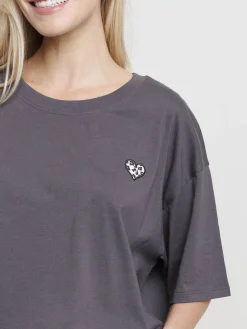 Tee-shirt coeur léopard femme