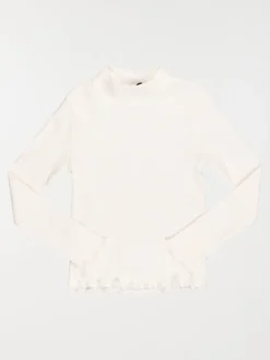 Tee-shirt col montant écru fille (3-12A)
