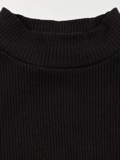 Tee-shirt col montant noir fille (3-12A)