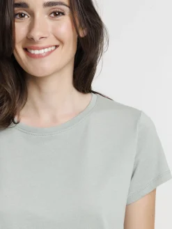 Tee-shirt col rond glaise femme