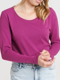 Tee-shirt coloris violet femme