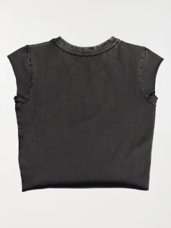 Tee-shirt court délavé fille (XXS-M)