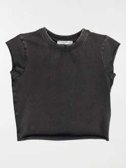 Tee-shirt court délavé fille (XXS-M)