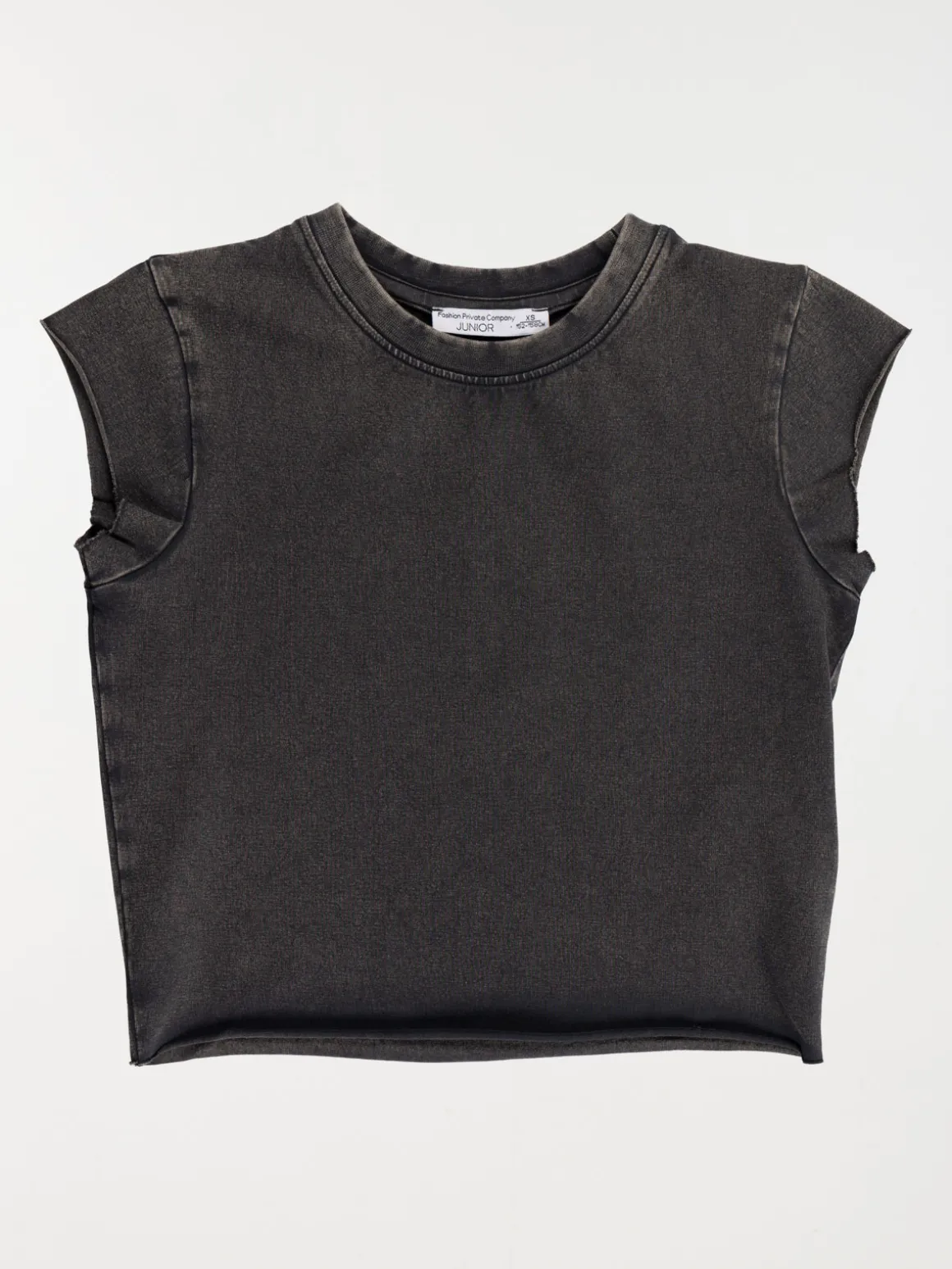 Tee-shirt court délavé fille (XXS-M)