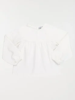 Tee-shirt écru bouton dos fille (3-12A)