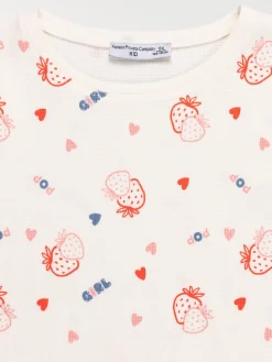 Tee-shirt cœur et fraise fille (3-12A)