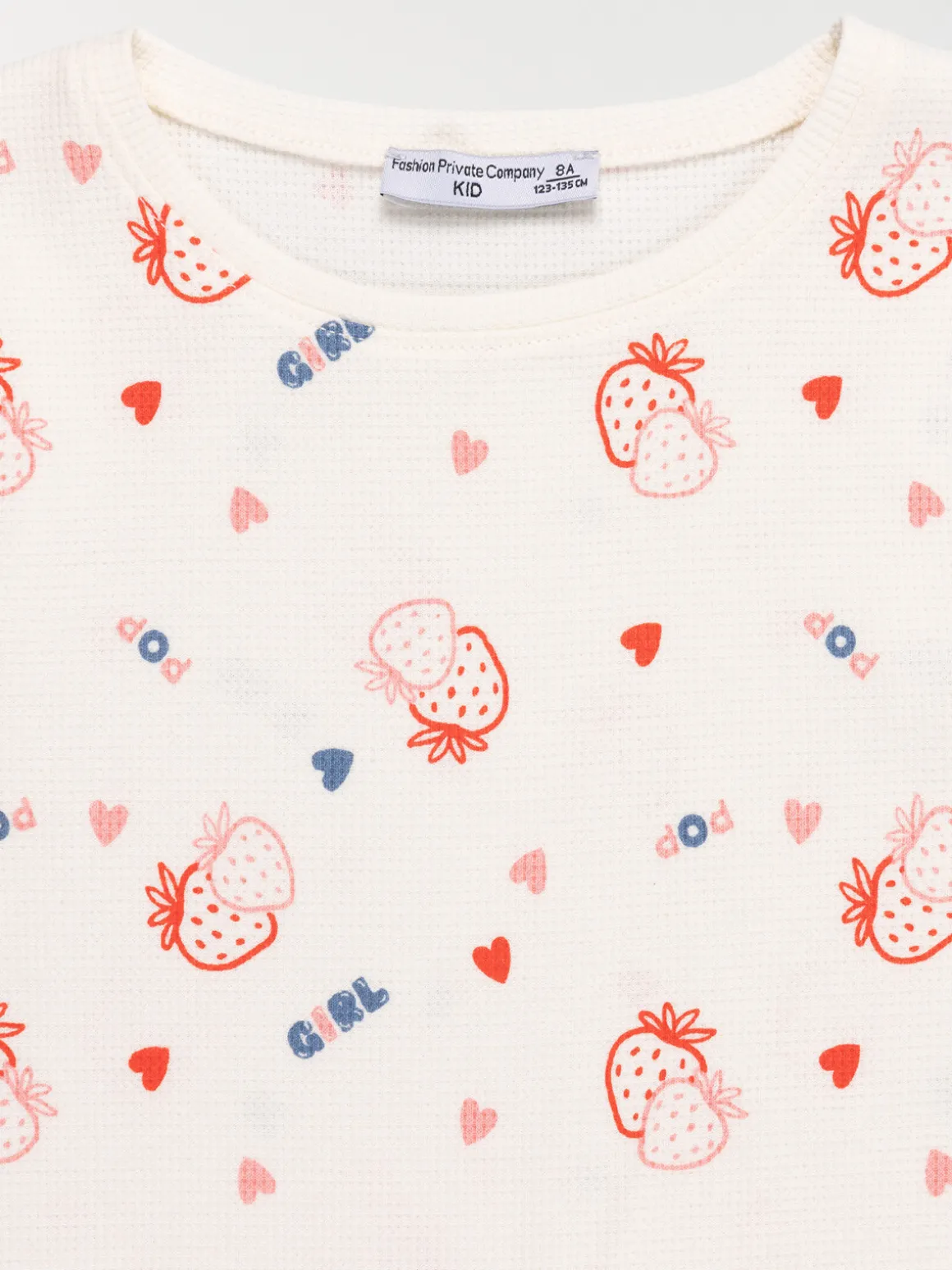 Tee-shirt cœur et fraise fille (3-12A)