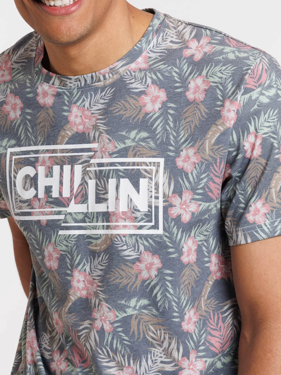 Tee-shirt feuillage tropical homme