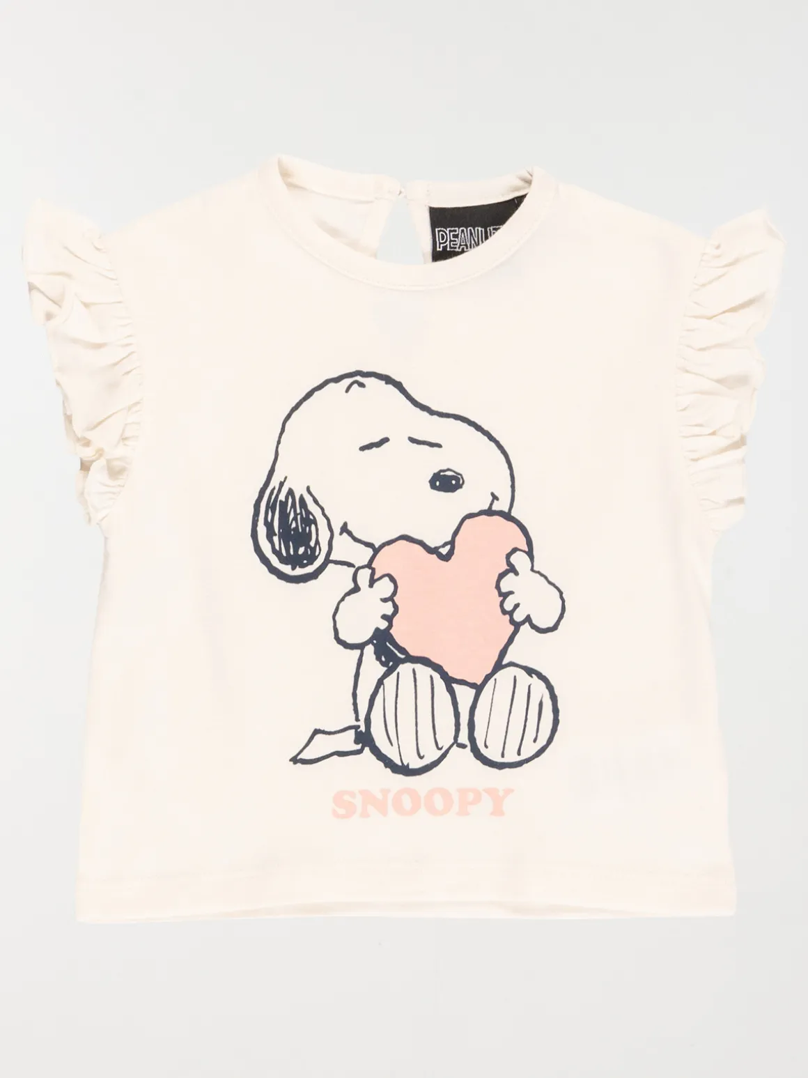 Tee-shirt fille Snoopy écru (3-36M)