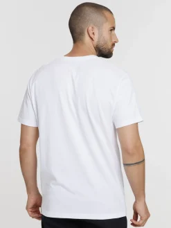 Tee-shirt imprimé moto blanc homme