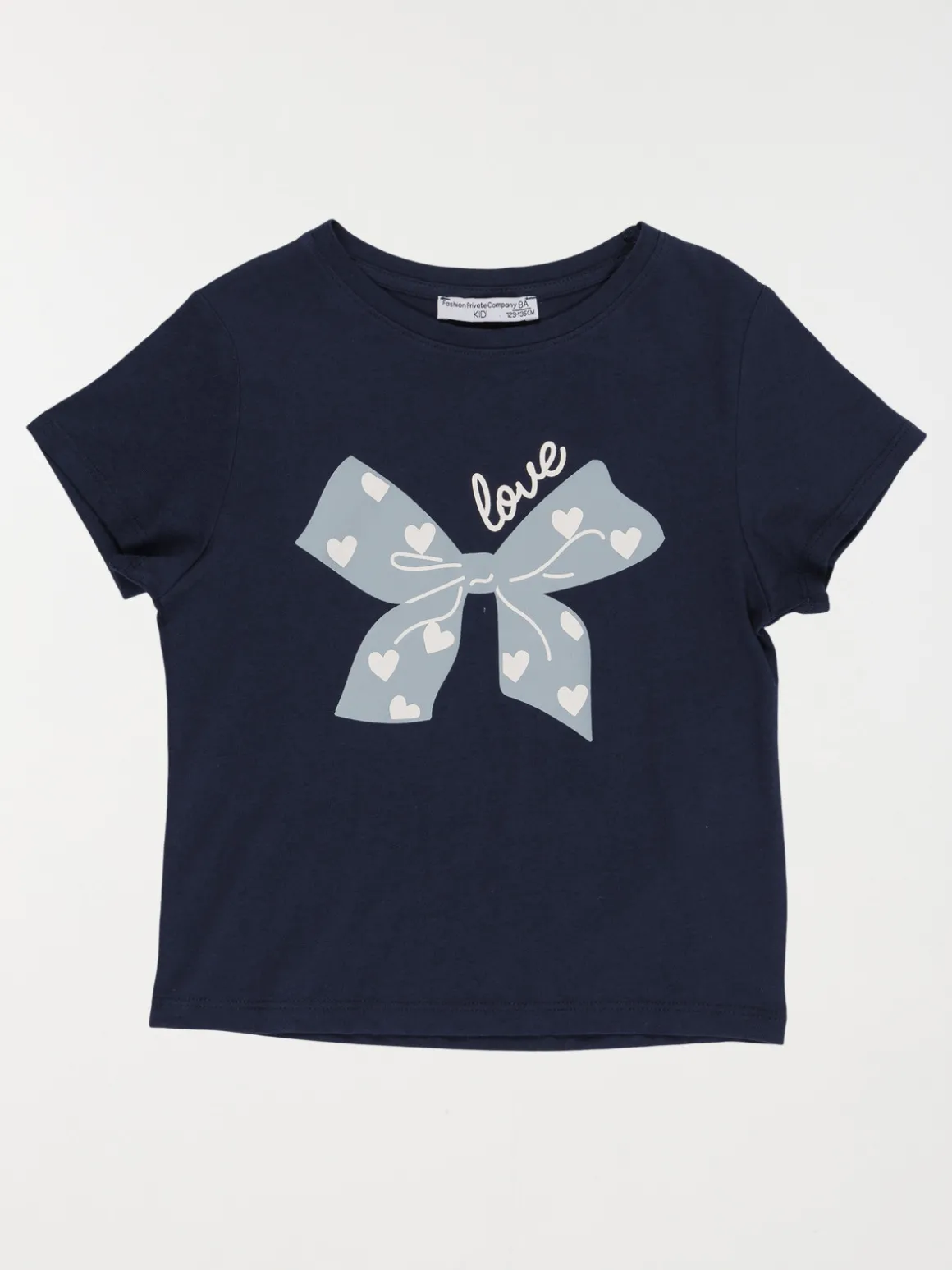 Tee-shirt love noeud fille (3-12A)