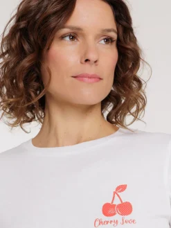 Tee-shirt motif cerise femme