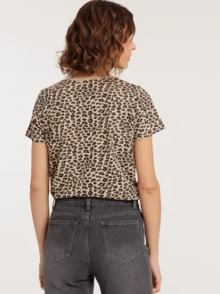 Tee-shirt motif léopard femme