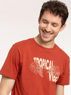 Tee-shirt motif tropical vibes homme