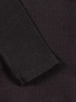 Tee-shirt noir côtelé fille (XXS-M)