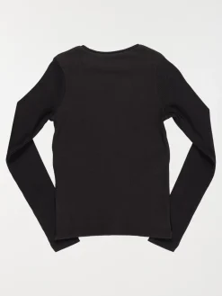 Tee-shirt noir côtelé fille (XXS-M)