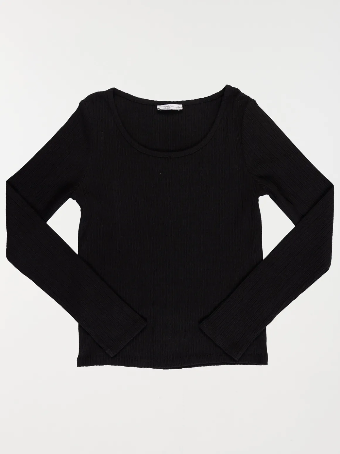 Tee-shirt noir côtelé fille (XXS-M)