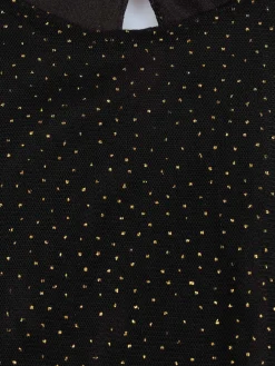 Tee-shirt noir pois dorés fille (3-12A)