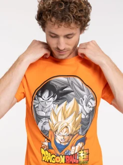 Tee-shirt orange Dragon ball Z homme