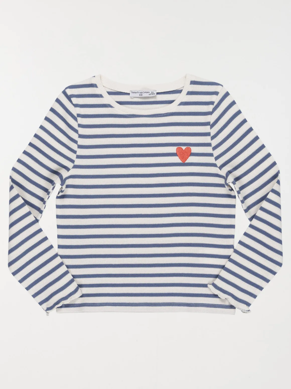 Tee-shirt rayé cœur brodé fille (3-12A)