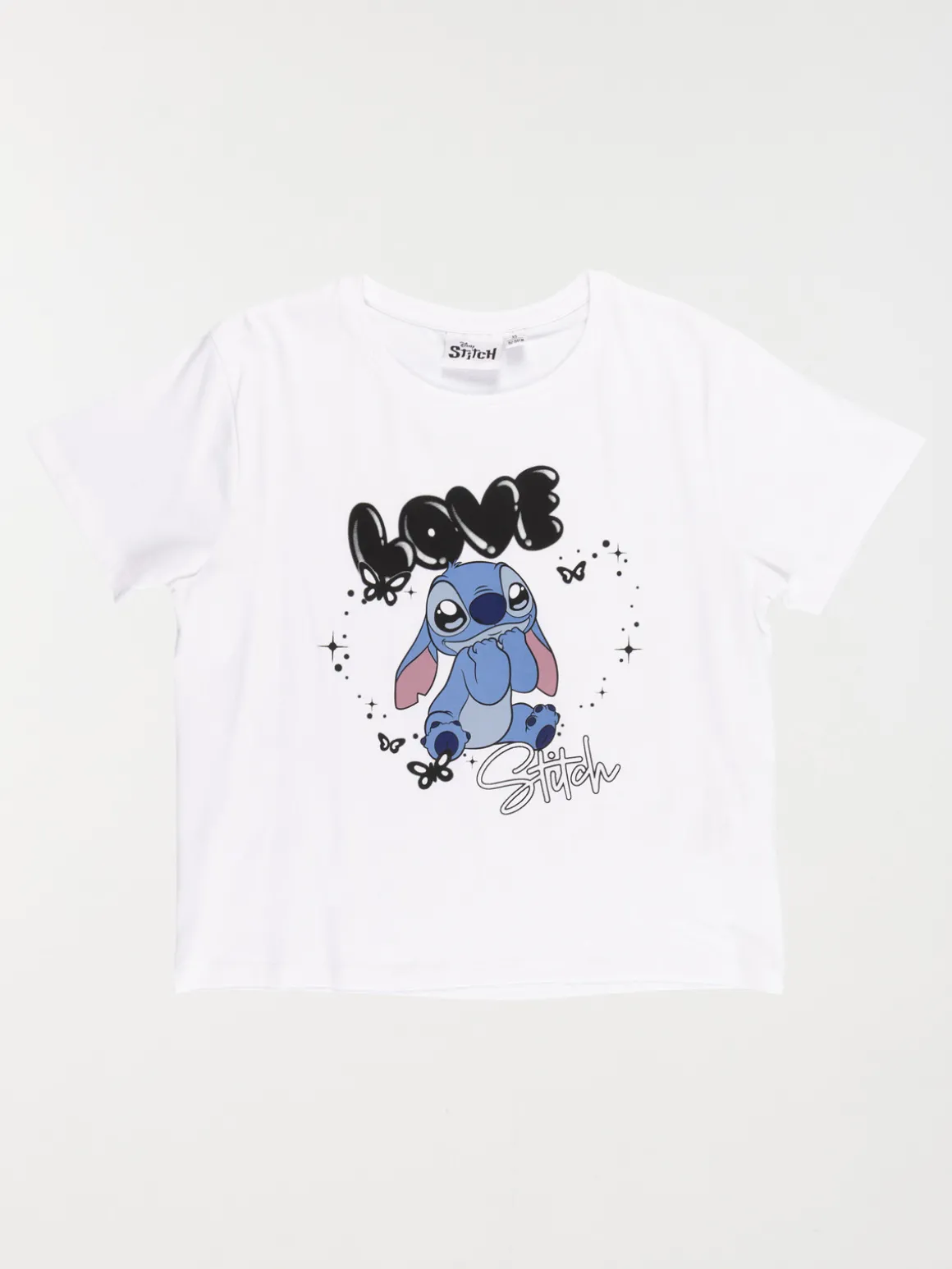 Tee-shirt Stitch blanc fille (XXS-M)