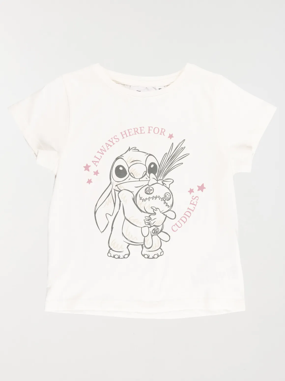 Tee-shirt Stitch fille écru (4-12A)