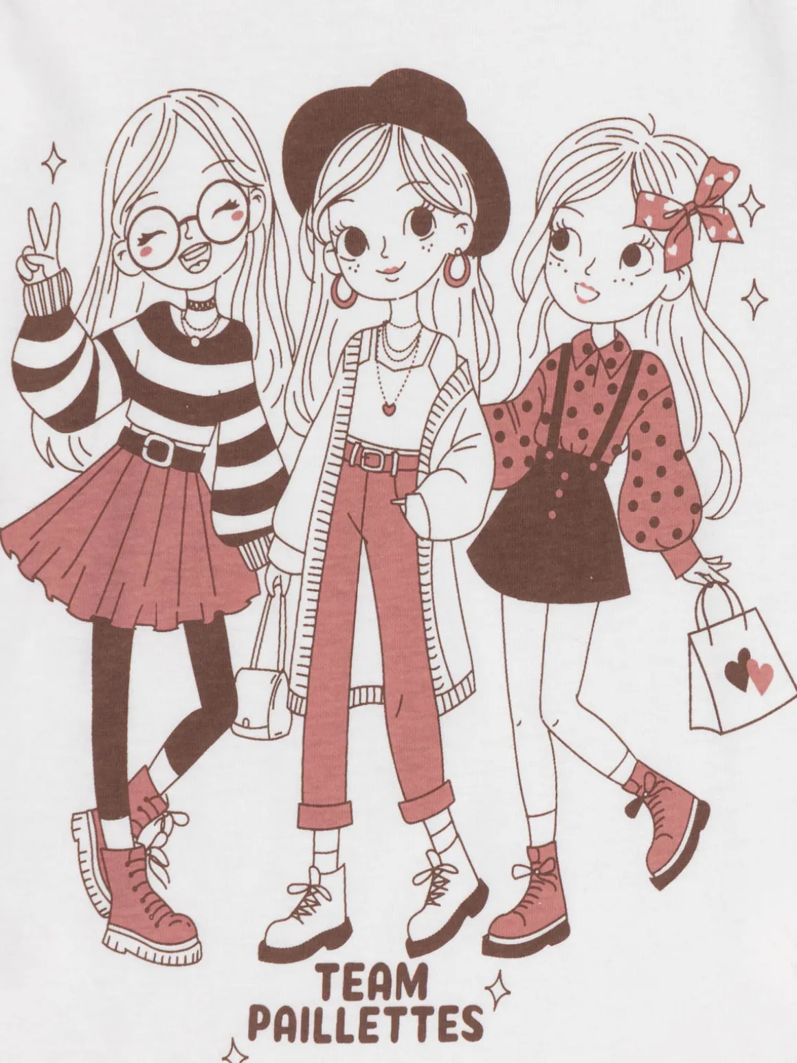 Tee-shirt team paillettes fille (3-12A)