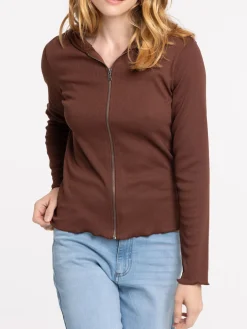 Tee-shirt zippé brownie femme