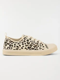 Tennis en toile léopard fille (31-36)