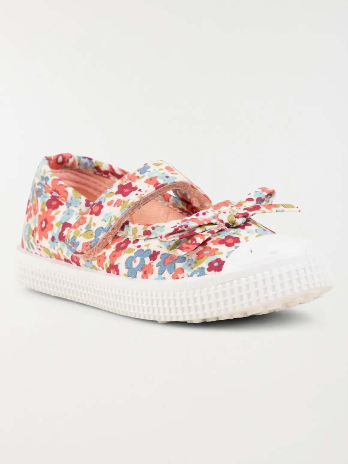 Tennis fleurie toile noeud fille (20-23)