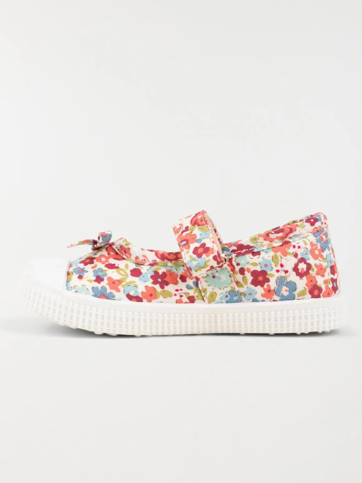 Tennis fleurie toile noeud fille (20-23)