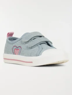 Tennis toile coeur fille (24-30)