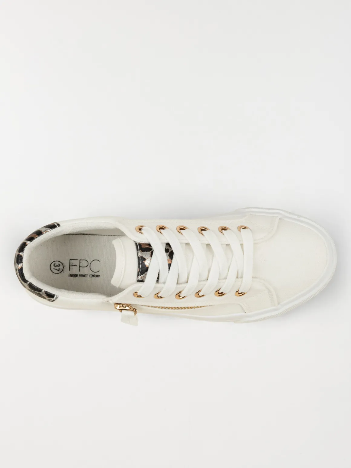 Tennis toile col léopard femme (36-41)