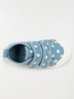 Tennis toile motif fleur fille (20-23)