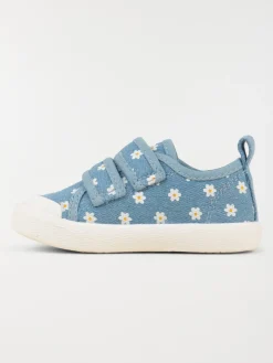 Tennis toile motif fleur fille (20-23)