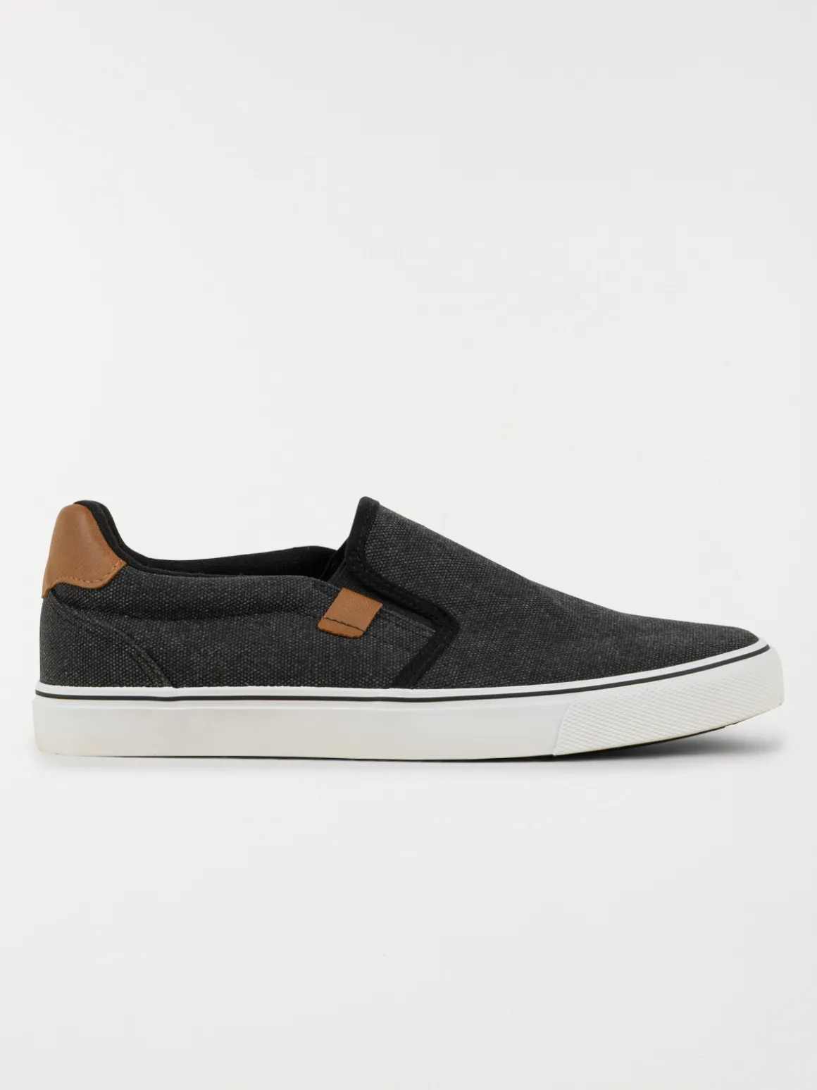 Tennis toile slip-on noire homme (40-45)